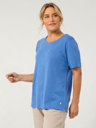 PennyPlain  Loose Basic T-shirt - Light Ultramarine