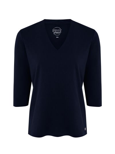 PennyPlain High Back V-neck Top - Navy