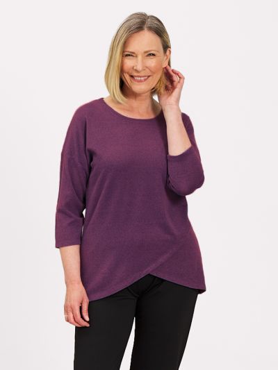 PennyPlain Cross Over Hem Tunic - Amethyst