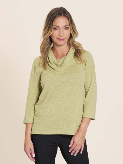 PennyPlain Essential Cowl Neck Top - Citrus