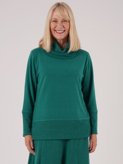 PennyPlain Rib Hem Cowl Tunic - Dragonfly