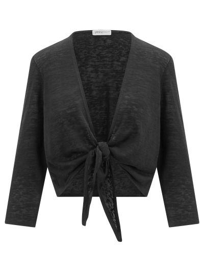 PennyPlain Shrug Tie Front - Charcoal