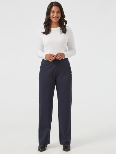 PennyPlain Wide Leg Treggings - Navy