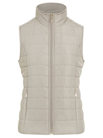 TIGI  Taupe Leaf Print Gilet