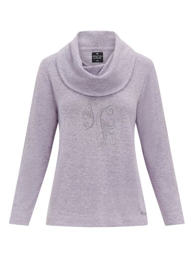 TIGI  Embellished Lilac Cowl Neck Top