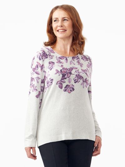 TIGI  Soft Leaf Print Top