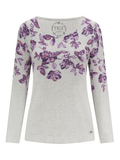 TIGI  Soft Leaf Print Top