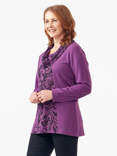 TIGI  Purples Cowl Neck Tunic