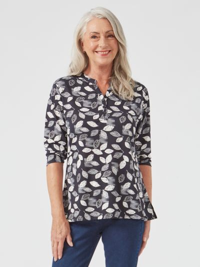 TIGI  Mono Leaf Print Tunic