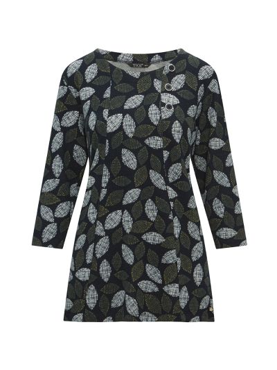 TIGI  3 Panel Leaf Print Top