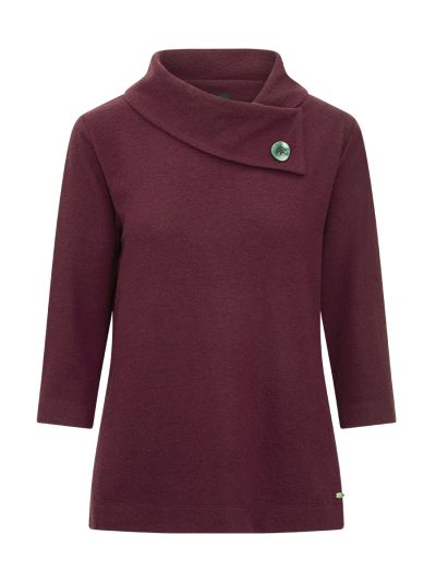 TIGI Split Wine Turtleneck Top