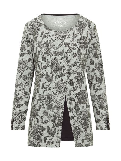 TIGI Mock Cardi All Over Print Paisley Top