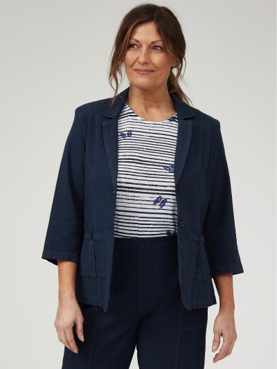 TIGI Denim Wash Dual Pocket Blazer