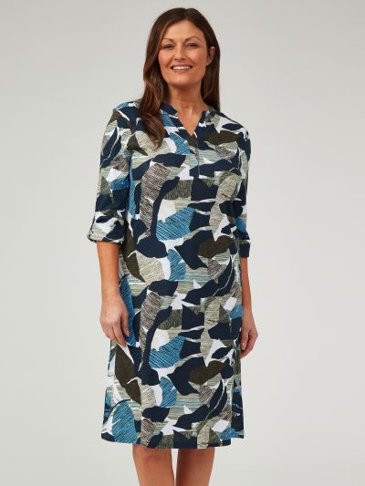 TIGI Sketchy Leaf Print Dress