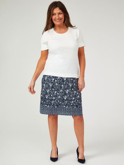 TIGI Lattice Trim Print Skirt