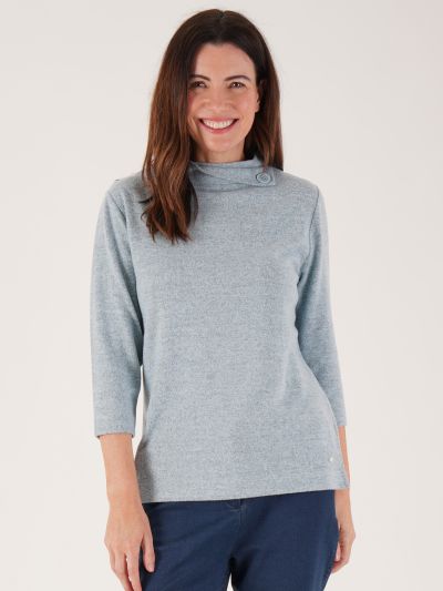 TIGI Split Glacier Turtleneck Top