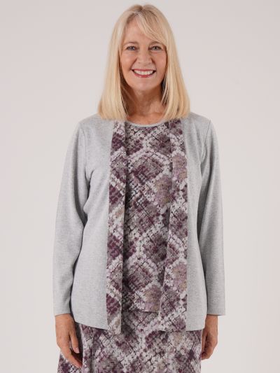 TIGI Mosaic Print Mock Cardi Tunic