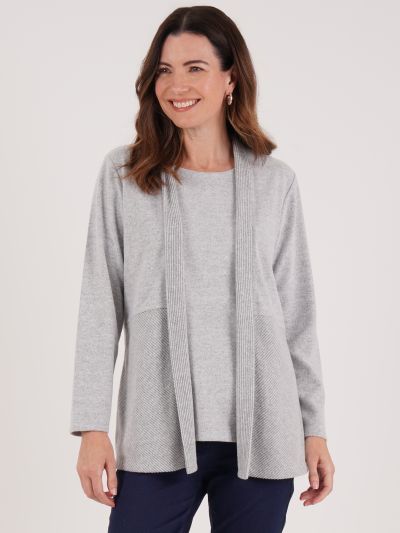 TIGI Ribbed Mock Cardi Top