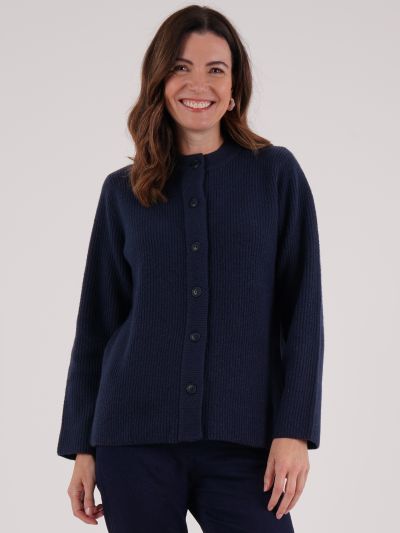 TIGI Knit Button Cardigan - Navy