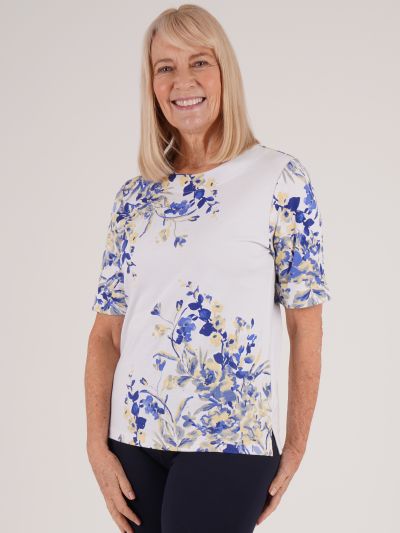 TIGI Floral Placement Print Top