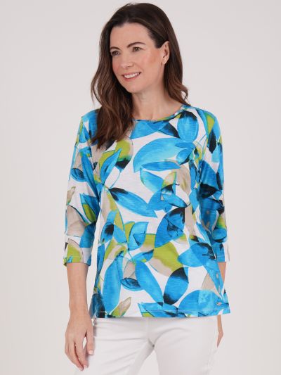 TIGI Patch Leaf Print Top