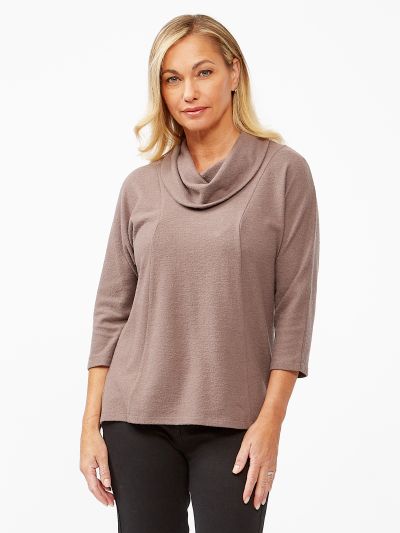 VIZ-A-VIZ  Truffle Cowl Neck Top