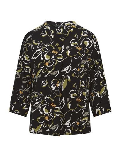 VIZ-A-VIZ  Floral All Over Print Notch Neck