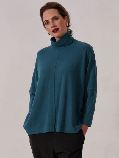 VIZ-A-VIZ Boutique Cowl Neck Long Sleeve Top - Ivy