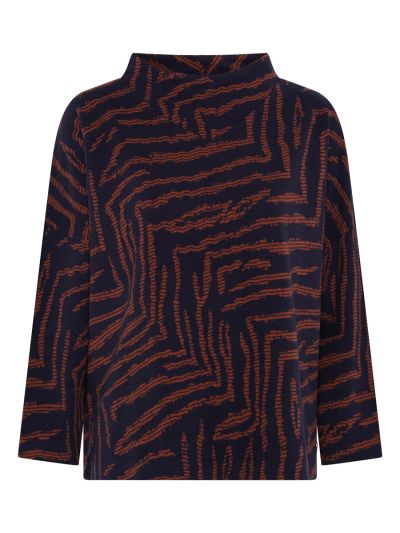 VIZ-A-VIZ Animal Print Cowl Neck Top