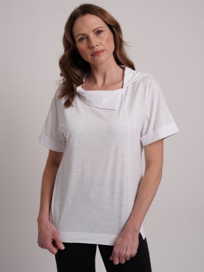 VIZ-A-VIZ Split Drape Neck Top