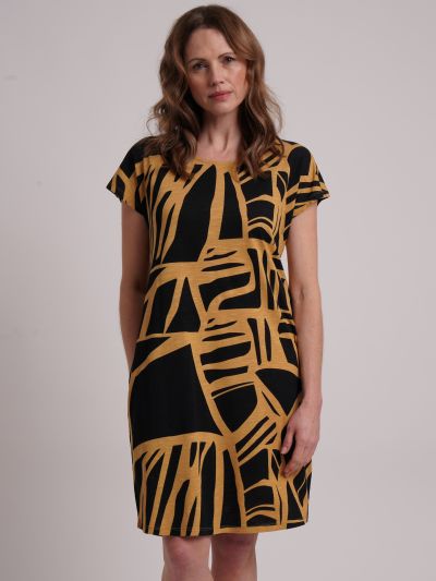 VIZ-A-VIZ Abstract All-over-print Dress