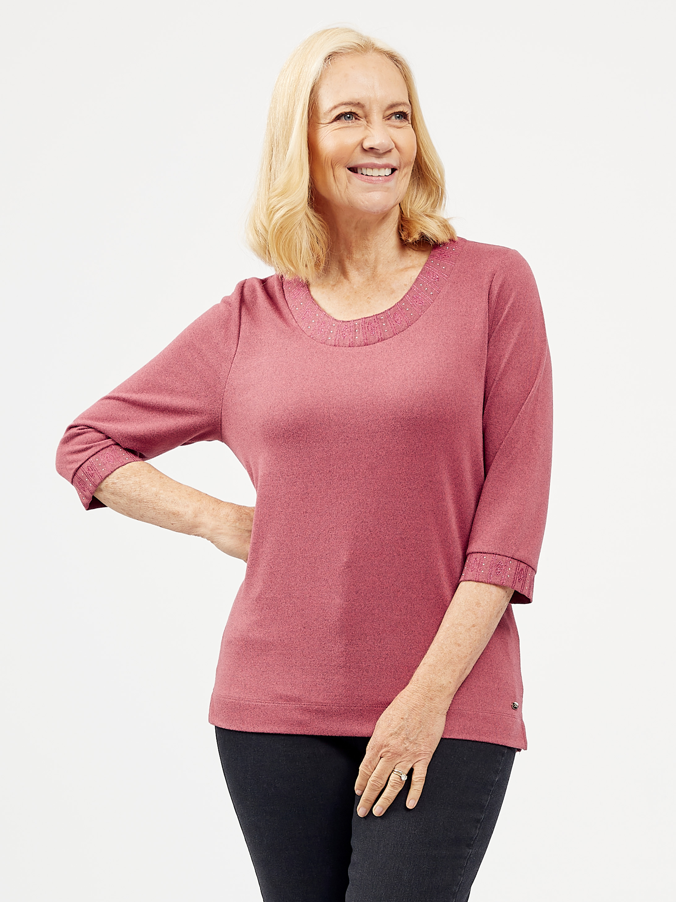 TIGI Peony Embellished Neck Top